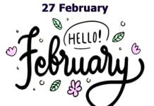 27 फरवरी को कौन सा डे होता है? | 27 February Ko Konsa Day Hota Hai